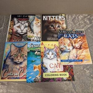 Cat and Kitten Adult Coloring Book Collection- 7 Coloring Books
